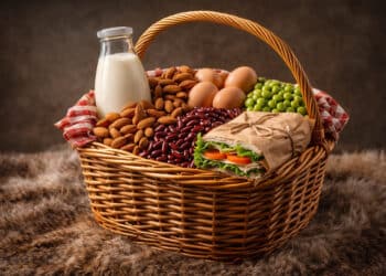 basket of protein-rich foods