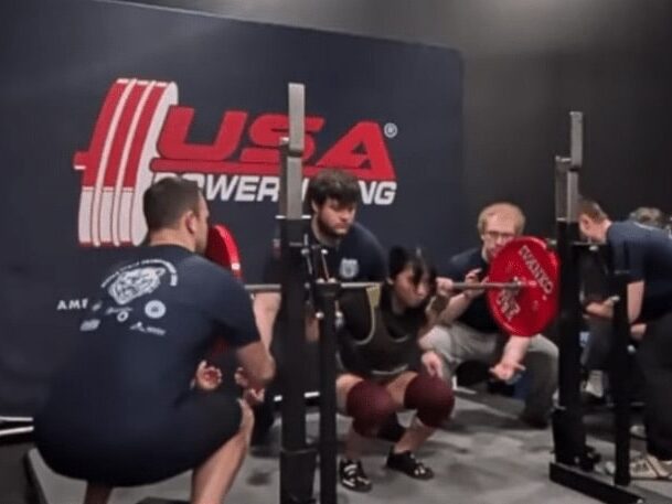 Best Female Open Lifter Cassandra Sargento Squats 100kg at the 2026 USAPL Alaska State Powerlifting Championship