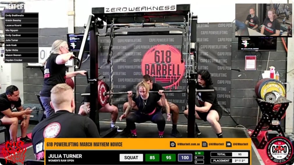 Julia Turner 100 kg Squat 618 Powerlifting March Mayhem Novice