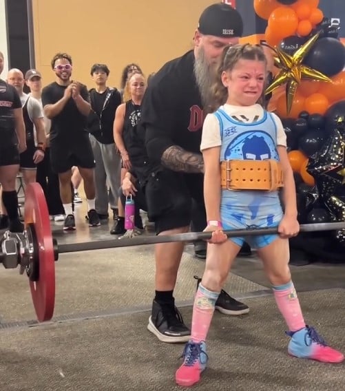 Lucy Milgrim Deadlifts 180lbs at only 9 years old at the XPC Powerlifting meet during the 2026 Arnold Sports Festival in Columbus, Ohio