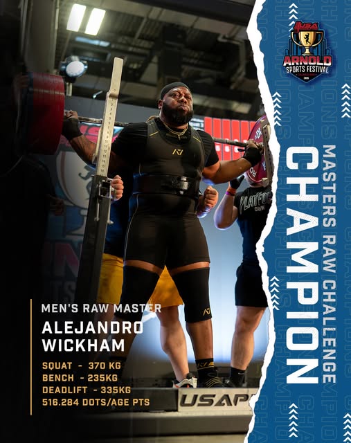 Masters Raw Challenge Champion Alejandro Wickham USAPL