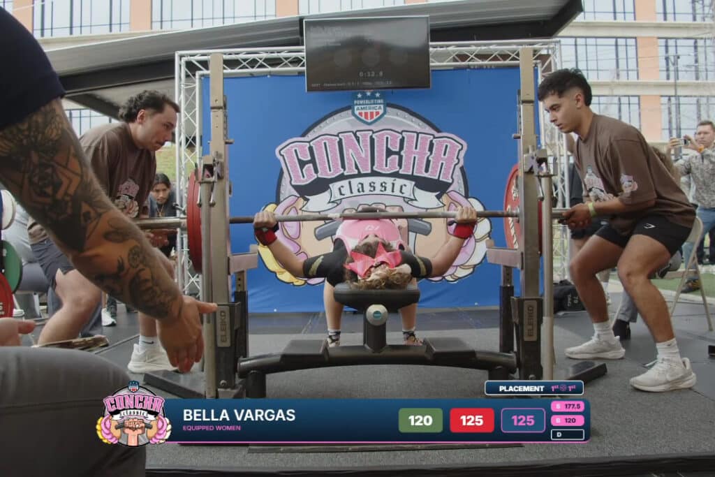 Bella Vargas' 125 kg Bench Press at the Powerlifting America Concha Classic