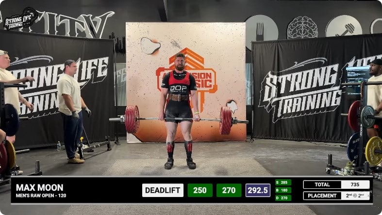 Max Moon Deadlifts 292.5 kg at the Ascension Powerlifting Meet