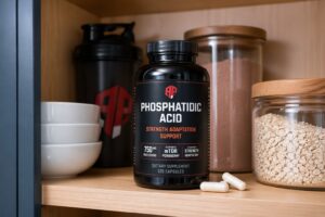 Phosphatidic acid supplement capsules for powerlifting strength and training adaptation