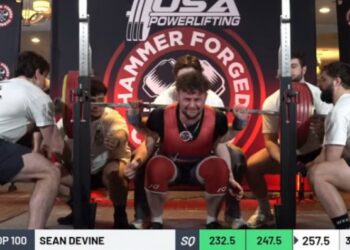 Sean Devine Squats 257.5 kg and wins Best Overall Male Lifter at the USAPL Hammer Forged Classic