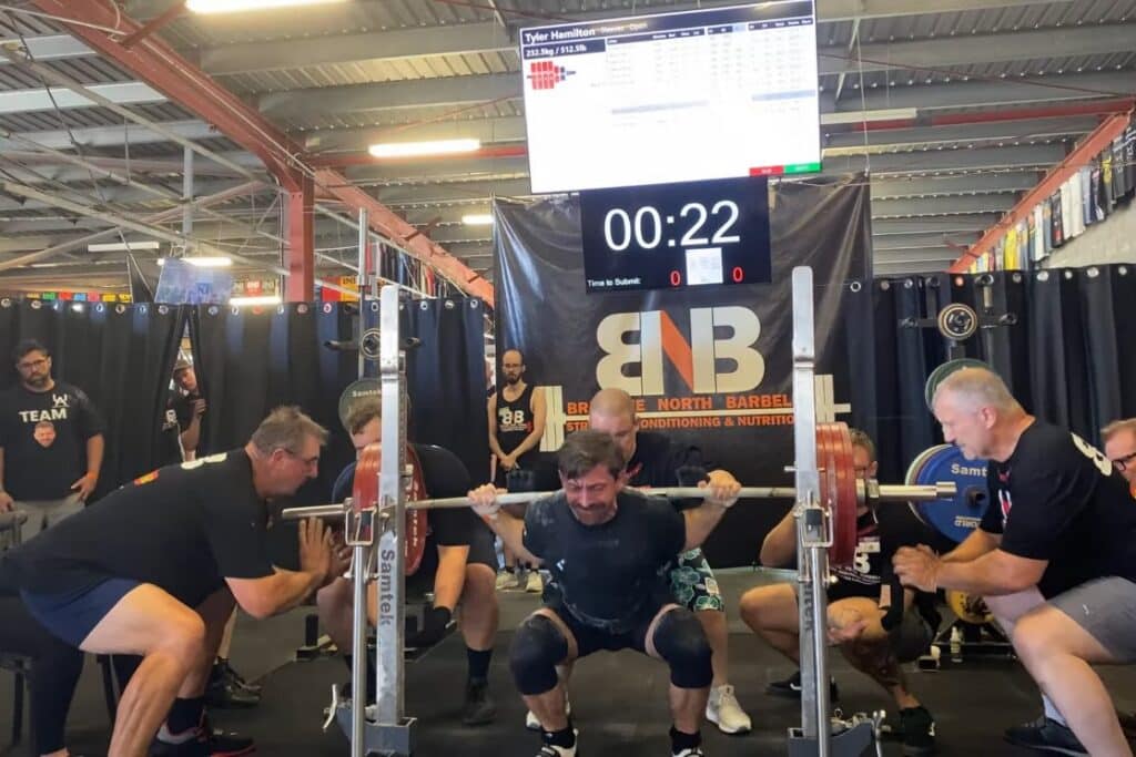 Tyler Hamilton's 232.5 kg Squat at the BNB Blitz IX Powerlifting Competition