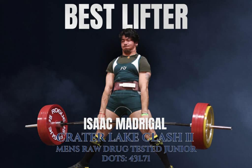 Isaac Madrigal wins Best Lifter at the 2026 PLU Crater Lake Clash II Powerlifting Meet
