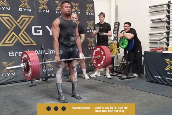 Kaveen Nathan pulls 280 kg to close the XGYM Strength Trial Novice Powerlifting Competition