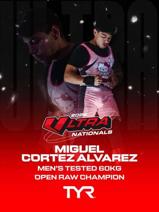 Miguel Cortez Alvarez Men’s Tested Raw 60 kg Champion