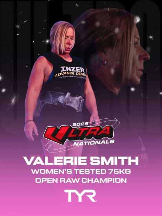 Valerie Smith Tested Raw 75 kg Champion at the 2026 USPA Ultra Nationals.