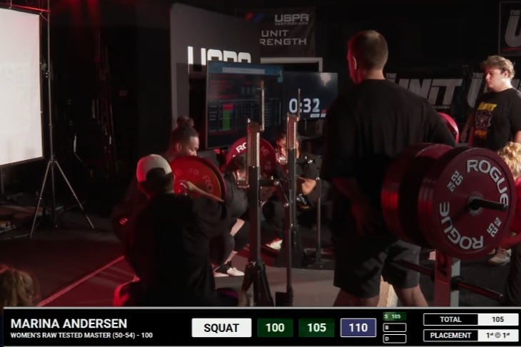 Marina Anderson Squats 110 kg at the Mad Max Lifts Powerlifting Meet